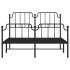 Estructura de cama cabecero y estribo metal negro 140x200