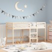 Cama alta de niños escalera madera maciza pino 80x200 cm