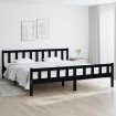 Estructura de cama de madera maciza negro 200x200 cm