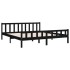 Estructura de cama de madera maciza negro 200x200