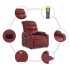 Sillón masaje reclinable eléctrico cuero sintético rojo