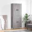 Aparador alto madera contrachapada gris sonoma 69,5x34x180 cm