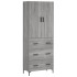 Aparador alto madera contrachapada gris sonoma 69,5x34x180