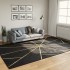 Alfombra lavable antideslizante negro y dorado 190x300