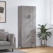 Aparador alto madera contrachapada gris sonoma 69,5x34x180 cm