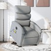 Sillón de masaje eléctrico reclinable elevable tela gris claro