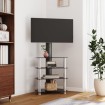 Mueble TV esquina 4 niveles para 32-70 pulgadas negro plateado