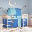 Cama alta para niños con túnel madera pino azul 90x190 cm