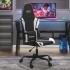 Silla gaming de masaje cuero sintético negro y