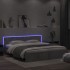 Estructura de cama cabecero y luces LED gris hormigón