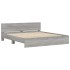 Estructura de cama cabecero y luces LED gris Sonoma 200x200