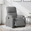 Sillón reclinable masaje eléctrico tela microfibra gris oscuro