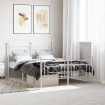 Estructura cama metal con cabecero y estribo blanco 135x190 cm