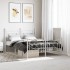 Estructura cama metal con cabecero y estribo blanco 135x190