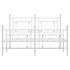 Estructura cama metal con cabecero y estribo blanco 135x190