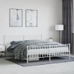 Estructura cama metal con cabecero y pie cama blanco 183x213 cm