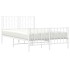 Estructura cama metal con cabecero y estribo blanco 120x200