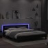 Estructura de cama cabecero y luces LED negra160x200