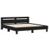 Estructura de cama cabecero y luces LED negra160x200