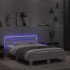 Estructura de cama con cabecero y luces LED blanco 135x190