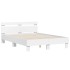 Estructura de cama con cabecero y luces LED blanco 135x190