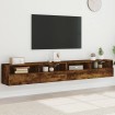 Muebles de pared de TV 2 uds madera roble ahumado 100x30x30 cm