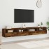 Muebles de pared de TV 2 uds madera roble ahumado 100x30x30