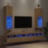 Muebles de TV con luces LED 2 uds roble Sonoma 30,5x30x102