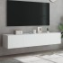 Muebles de TV de pared con luces LED 2 uds blanco 80x35x31