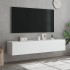 Muebles de TV de pared con luces LED 2 uds blanco 80x35x31