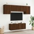 Muebles de TV de pared 6 pzas madera de ingeniería marrón