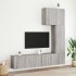 Muebles de TV de pared 5 pzas madera de ingeniería gris