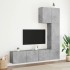 Muebles de TV de pared 5 pzas madera ingeniería gris