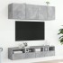 Muebles de TV de pared 5 pzas madera ingeniería gris