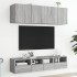 Muebles de TV de pared 5 pzas madera de ingeniería gris