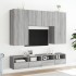 Muebles de TV de pared 5 pzas madera de ingeniería gris