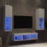 Muebles de TV de pared con LED 5 pzas madera ingeniería