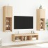 Muebles TV pared con LED 5 pzas madera ingeniería roble