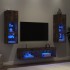 Muebles TV pared con LED 6 pzas madera ingeniería roble