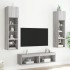 Muebles TV pared con LED 6 pzas madera ingeniería gris