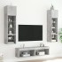 Muebles TV pared con LED 6 pzas madera ingeniería gris