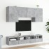 Muebles de TV de pared 5 pzas madera ingeniería gris