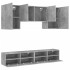 Muebles de TV de pared 5 pzas madera ingeniería gris