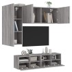 Muebles de TV de pared 4 pzas madera de ingeniería gris Sonoma