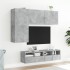 Muebles de TV de pared 4 pzas madera ingeniería gris