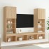 Muebles TV pared con LED 5 pzas madera ingeniería roble