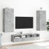 Muebles de TV de pared 5 pzas madera ingeniería gris