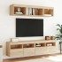 Muebles TV pared con LED 5 pzas madera ingeniería roble