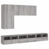 Muebles de TV de pared 5 pzas madera de ingeniería gris