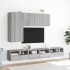 Muebles de TV de pared 5 pzas madera de ingeniería gris